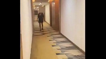 horny girl lifting her dress exposing breast n pussy in hotel lobby