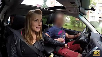 HUNT4K. Hottie has crazy sex for money in the strangers car