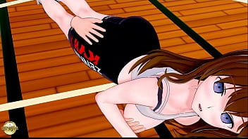 Sexy anime girl in leggings