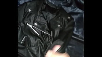 Cum on jacket leather my step sister