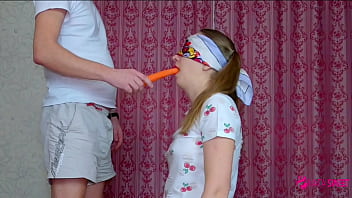Step Brother tricked his when she passed a challenge with food and seduce her to blowjob and first sex! - Nata Sweet