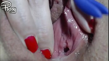 Wet bubbling pussy close-up masturbation to orgasm, homemade