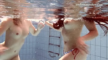 Ala and Iva with Paulinka nude and horny in the pool